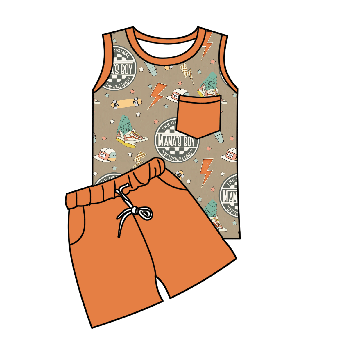 Off The Wall Loved Bamboo Kohen Short Set