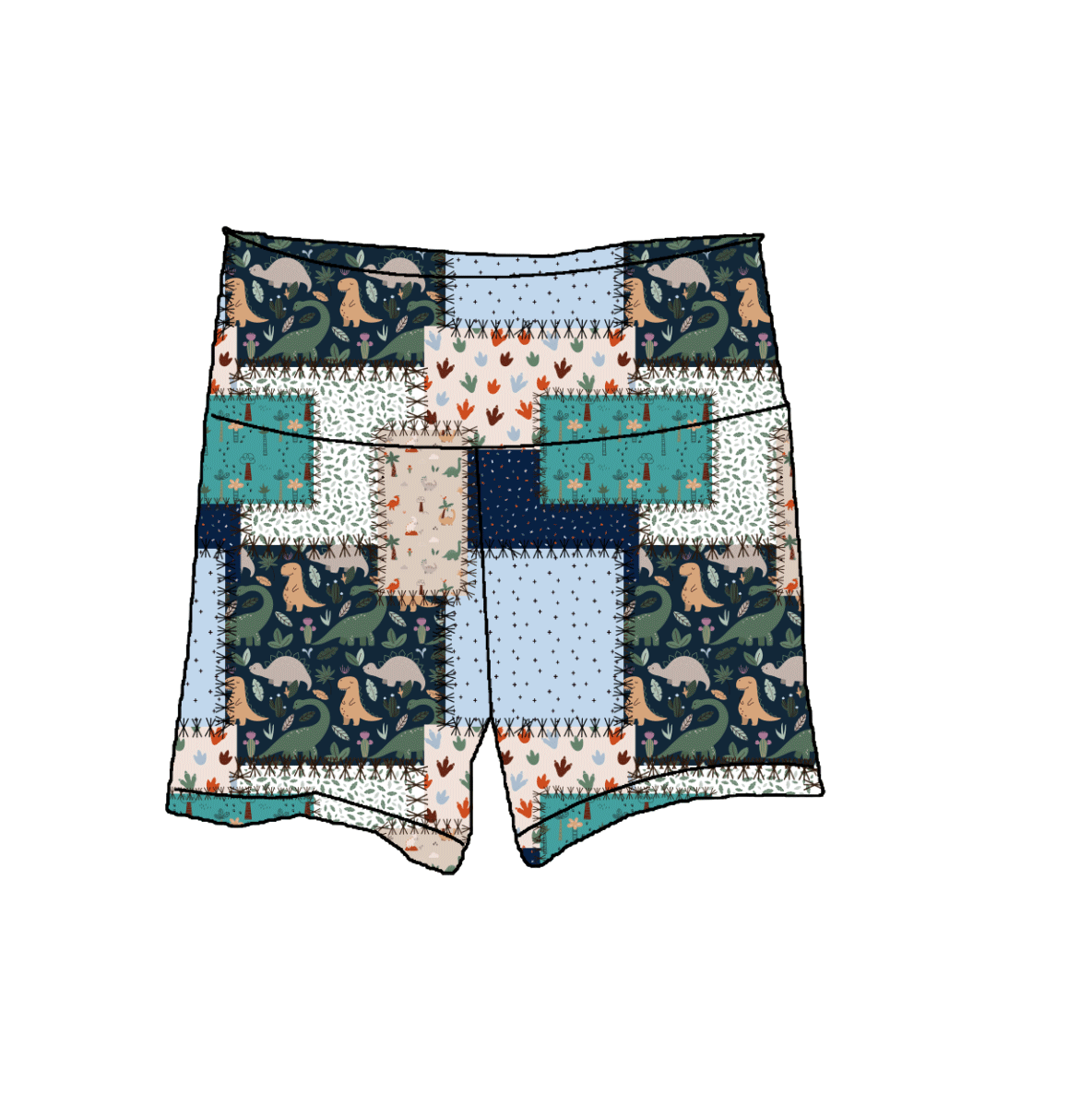 Dino Patch Bamboo Tops & Bottoms Youth 9y to 15y