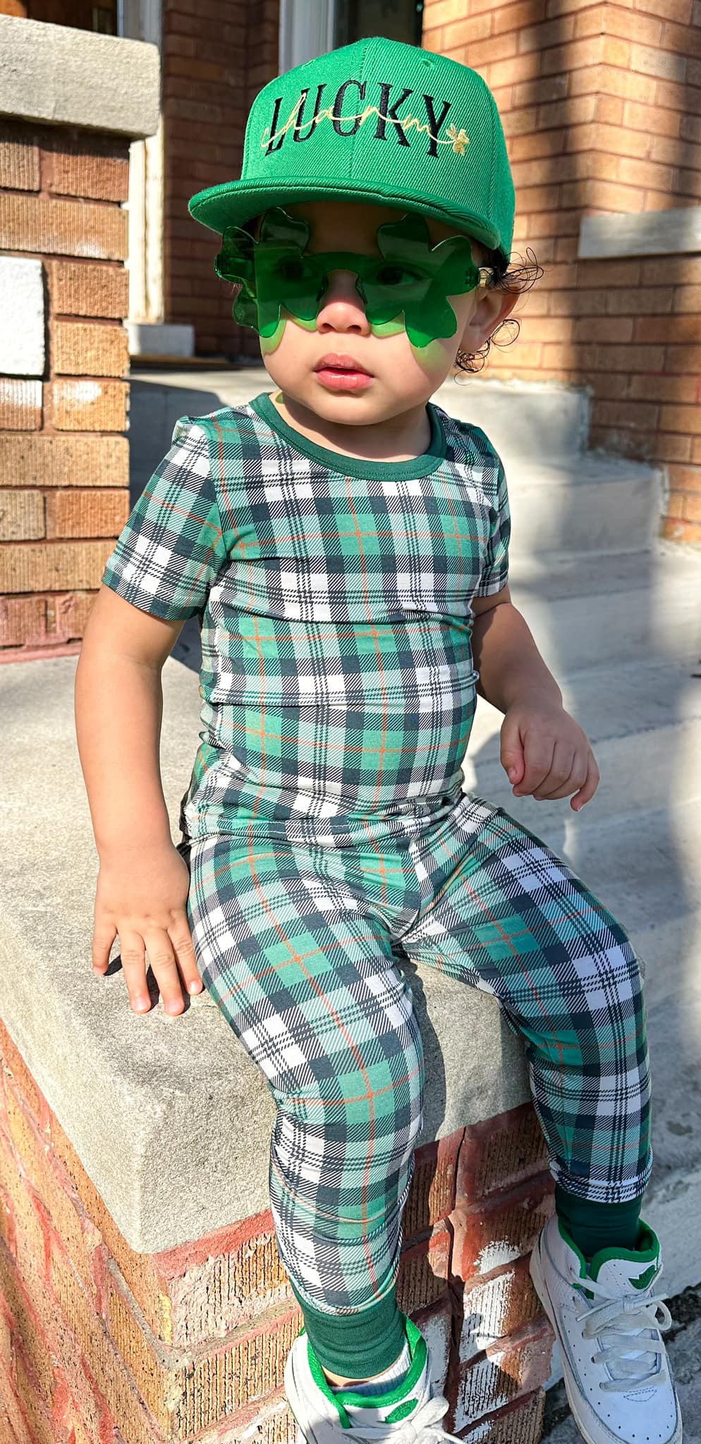 St. Patty's Plaid Bamboo Tee 6m, 9m, 6t