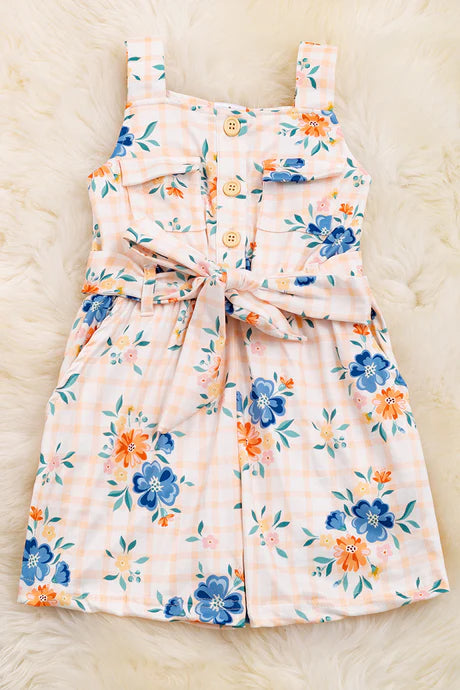 Peach Floral Romper