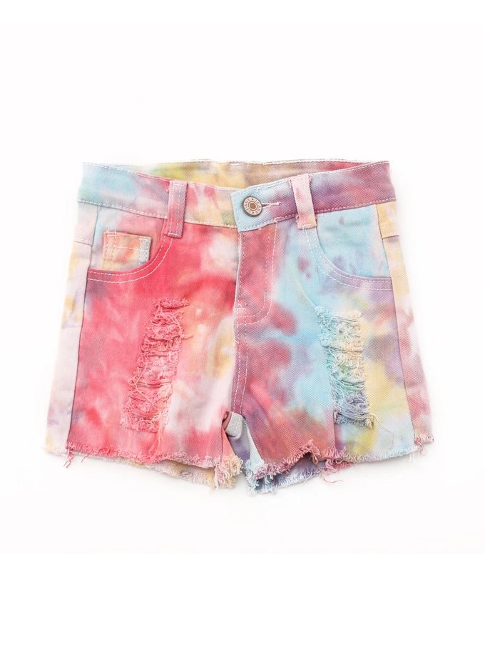 Distressed Tie-dye Shorts