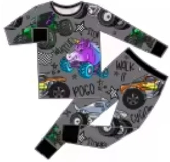 Wheelie Wild Bamboo Youth 9y to 15y PJ's & Lounge Set