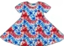 Boom Boom Tie Dye Bamboo Childrens 2t-8y Dress & Peplum Sets