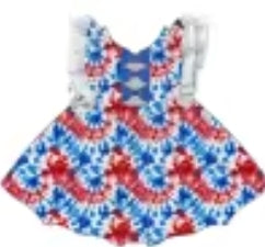 Boom Boom Tie Dye Bamboo Childrens 2t-8y Dress & Peplum Sets