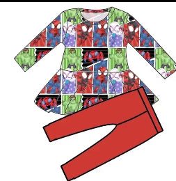 Mighty Hero Mayhem Bamboo Youth 9y to 15y Dresses & Peplum Sets