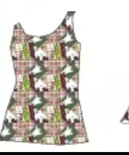 Merry Mischief Squares Bamboo Adult Tops & Bottoms S-4X