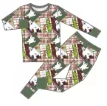 Merry Mischief Squares Bamboo Infants Newborn to 18m PJ's & Lounge Sets