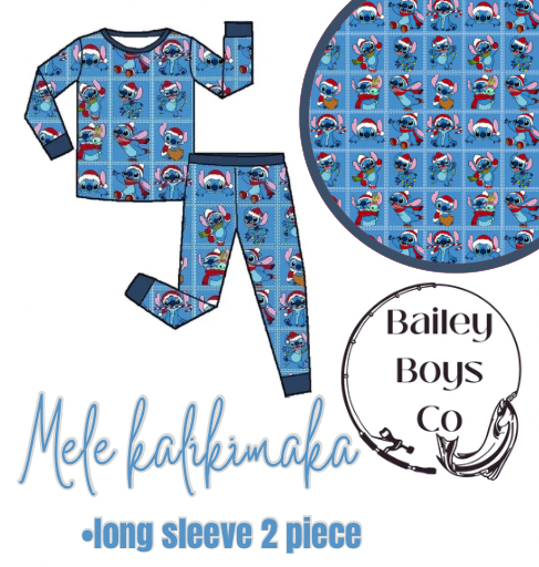 Mele Kalikimaka Bamboo Long Sleeve 2pc 9m-5t