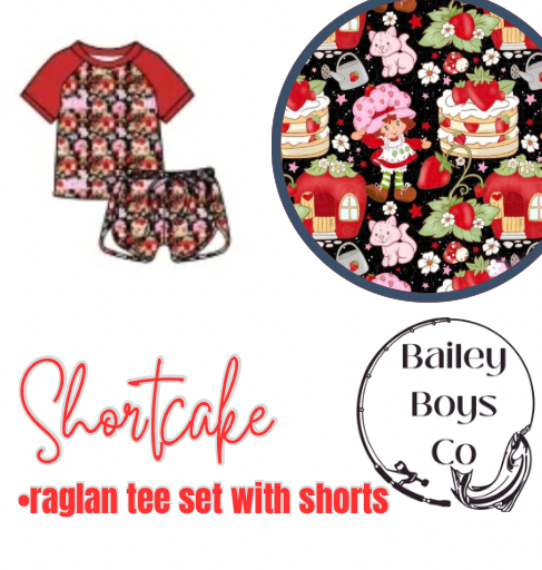 Shortcake Bamboo Raglan Tee Set