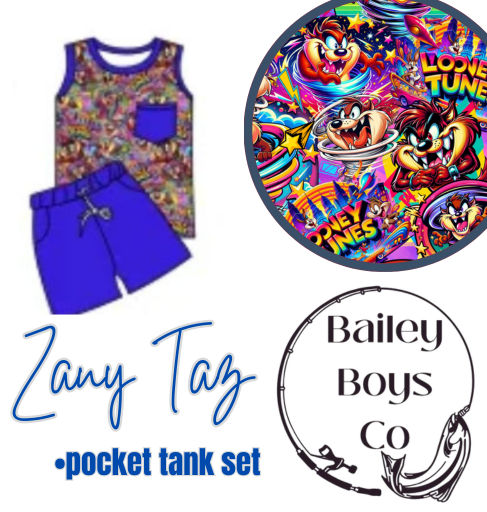 Zany Taz Bamboo Pocket Tank Set