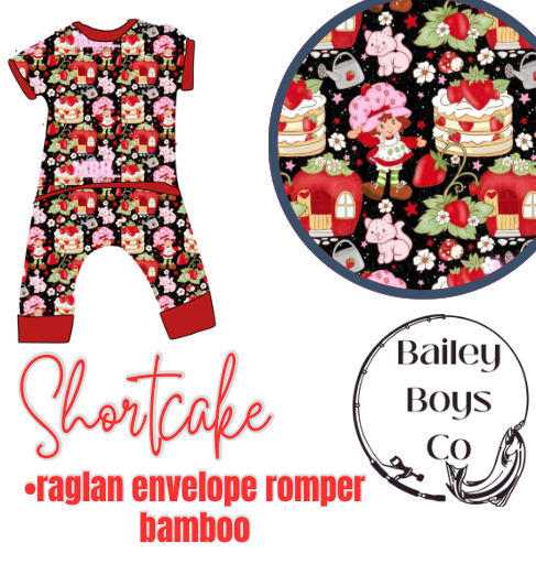 Shortcake Bamboo Raglan Envelop Romper