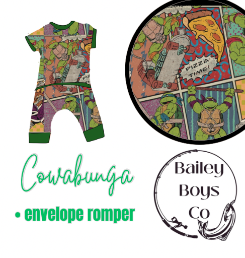 Cowabunga Bamboo Raglan Envelope Romper