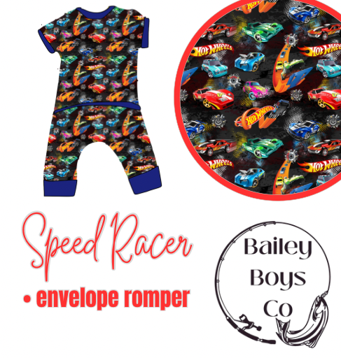 Speed RacerBamboo Raglan Envelope Romper