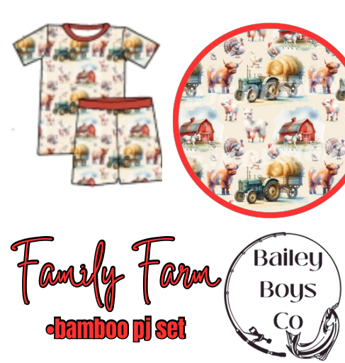 Family Farm Bamboo Short PJ Set