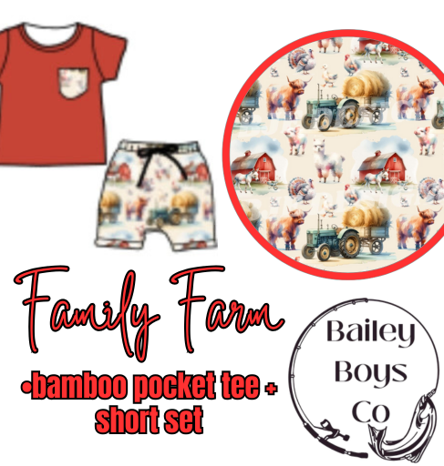 Family Farm Bamboo Pocket Tee Set