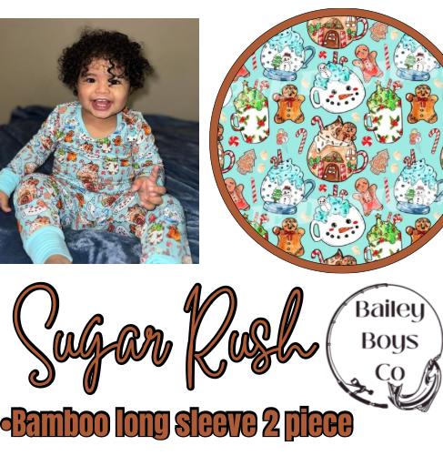 Sugar Rush Bamboo Long Sleeve 2pc 6y, 7y, 8y