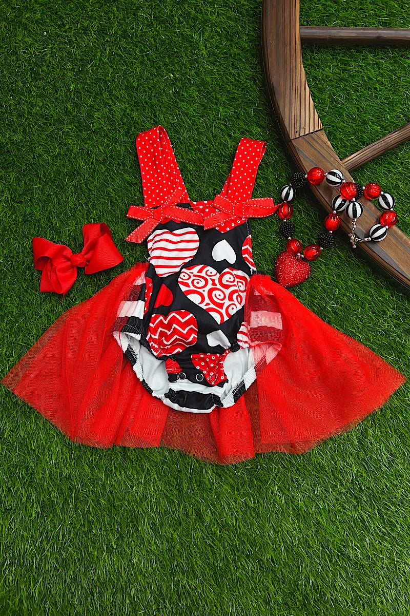 Heart Baby Onesie with Tulle Skirt