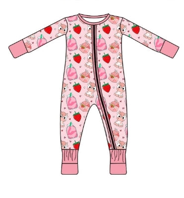 Strawberry Moo Zippy Bamboo 18m, 2t, 3t, 4t, 5t