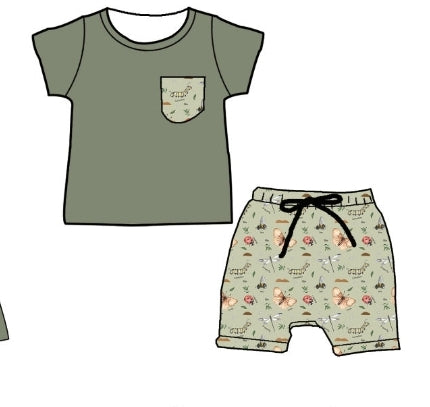 Cute As A Bug Pocket Tee Set 4t, 6y, 7y, 8y