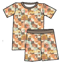 Groovy Gobbler Bamboo Short PJ Set