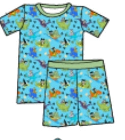 Mouse-ka-saurus Bamboo Short PJ Set 9m, 12m ,18m. 2t