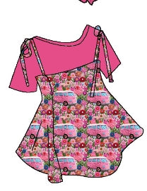 Flower Power Bamboo Childrens 2t-8y Dress & Peplum Sets