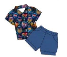 Crystal Bamboo Button Down and Shorts