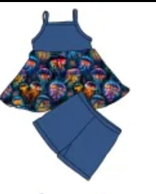 Crystal Bamboo Peplum and Shorts