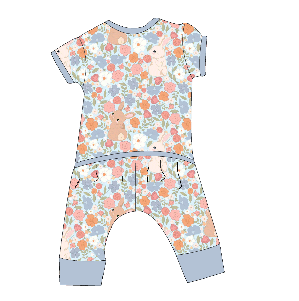 Blossoms and Bunny Tails Bamboo Infants Newborn to 18m Daywear