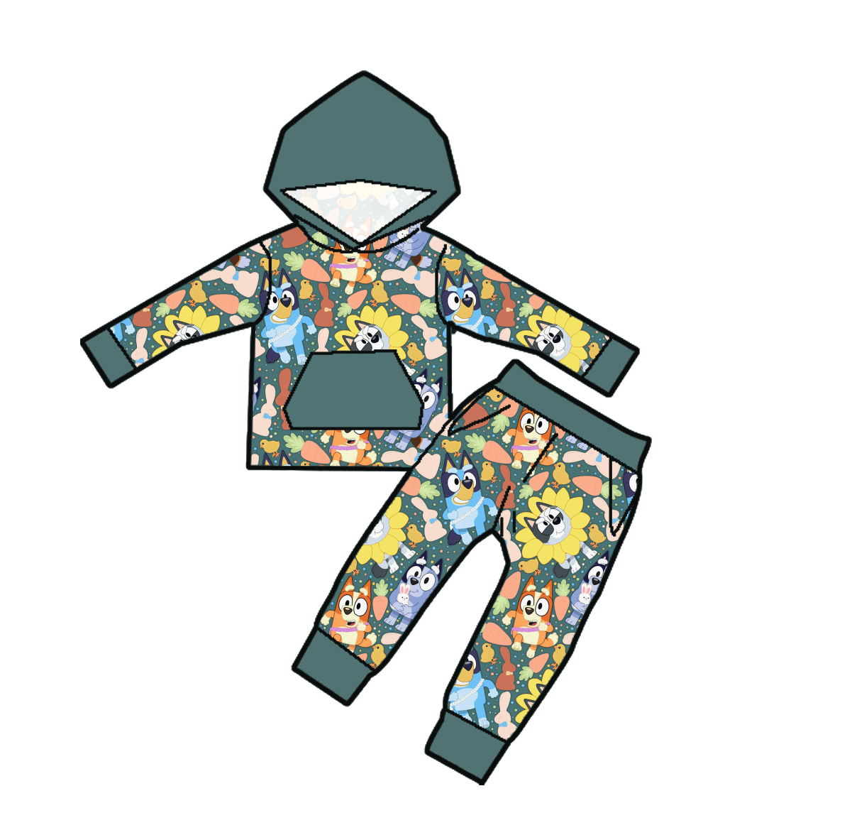 Hoppy Heeler Holiday Bamboo Youth 9y to 15y 2pc Sets