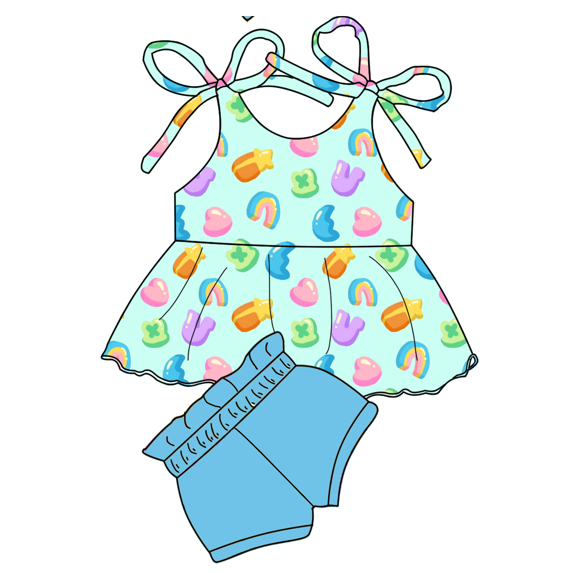 Magically Lucky Bamboo Childrens 2t-8y Dress & Peplum Sets