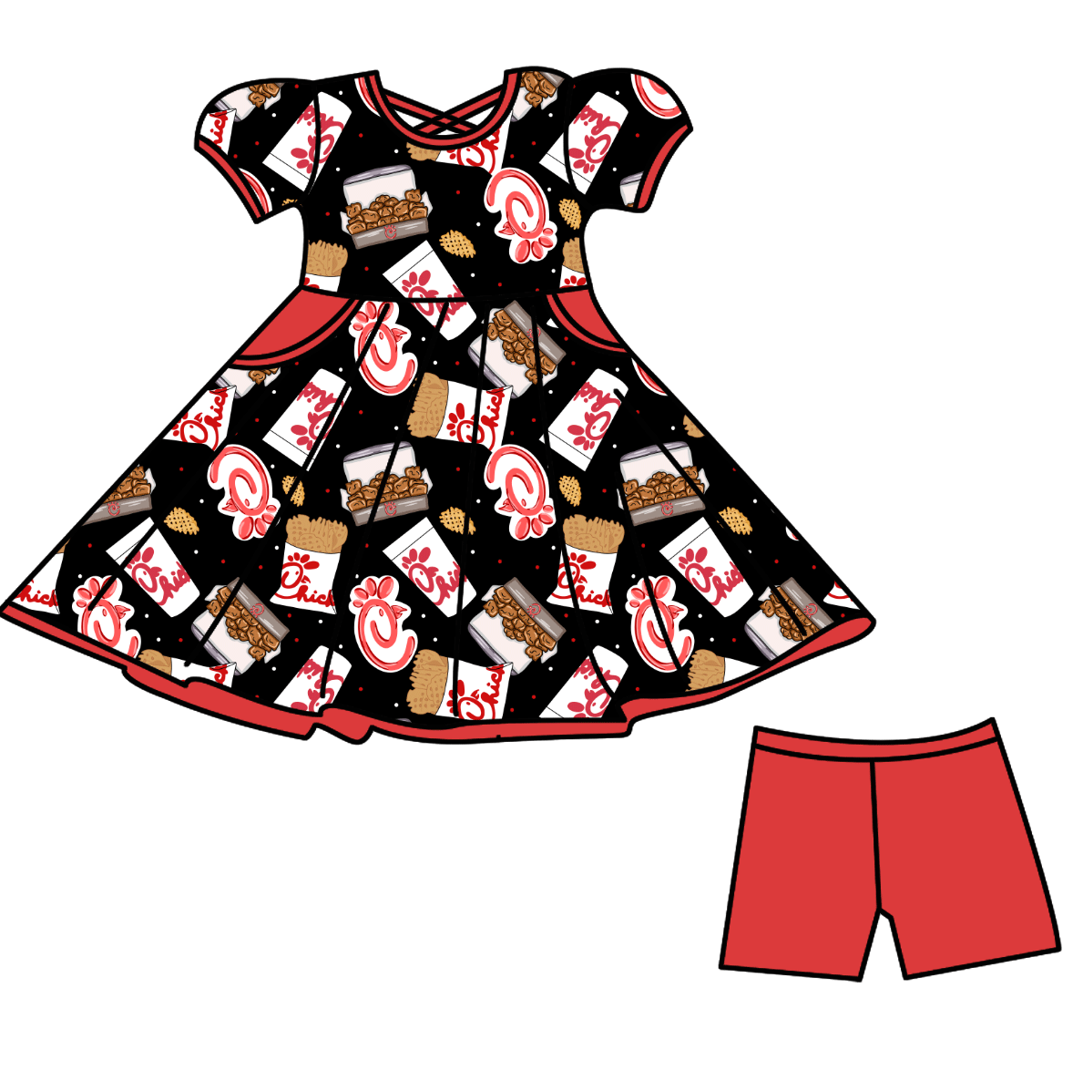Fil-A Fan Bamboo Youth 9y to 15y Dresses & Peplum Sets