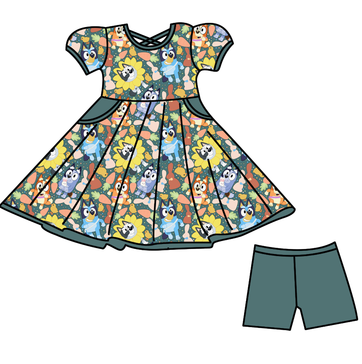 Hoppy Heeler Holiday Bamboo Youth 9y to 15y Dresses & Peplum Sets