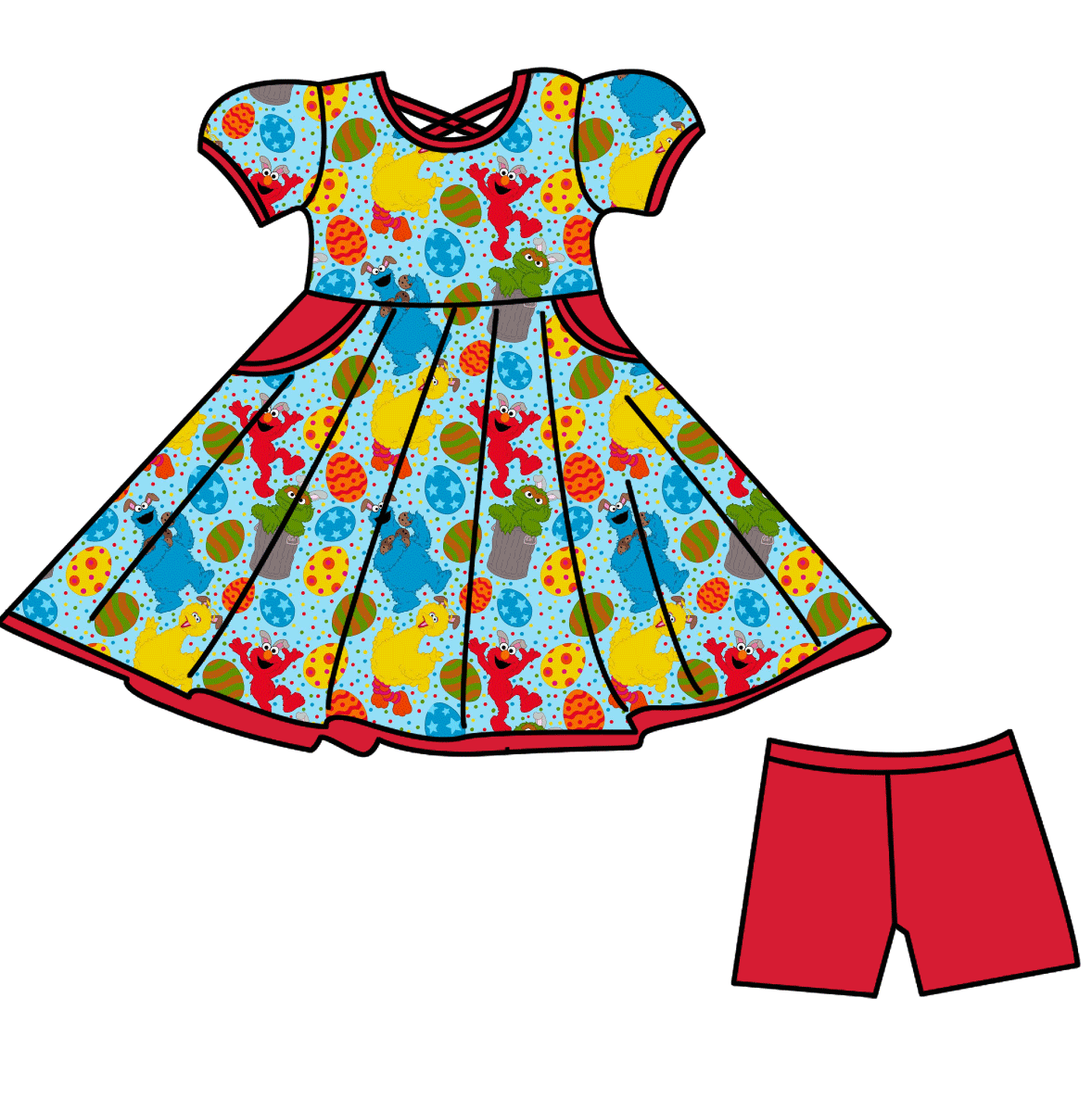 Easter On the Street Bamboo Childrens 2t-8y Dress & Peplum Sets