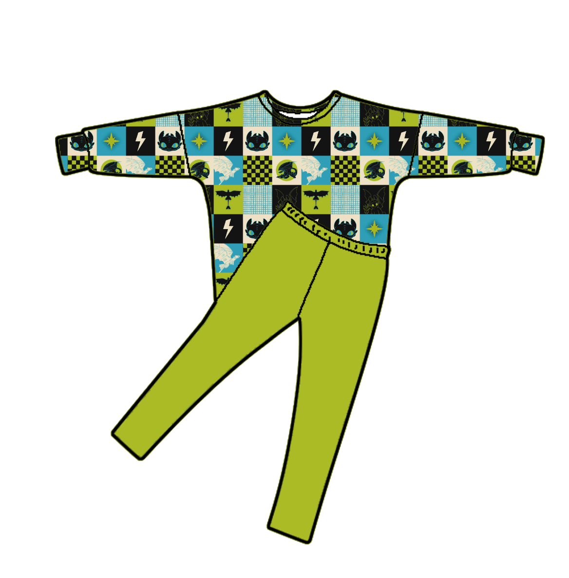 Night Fury Whispers Bamboo Childrens 2t-8y PJ's & Lounge Sets