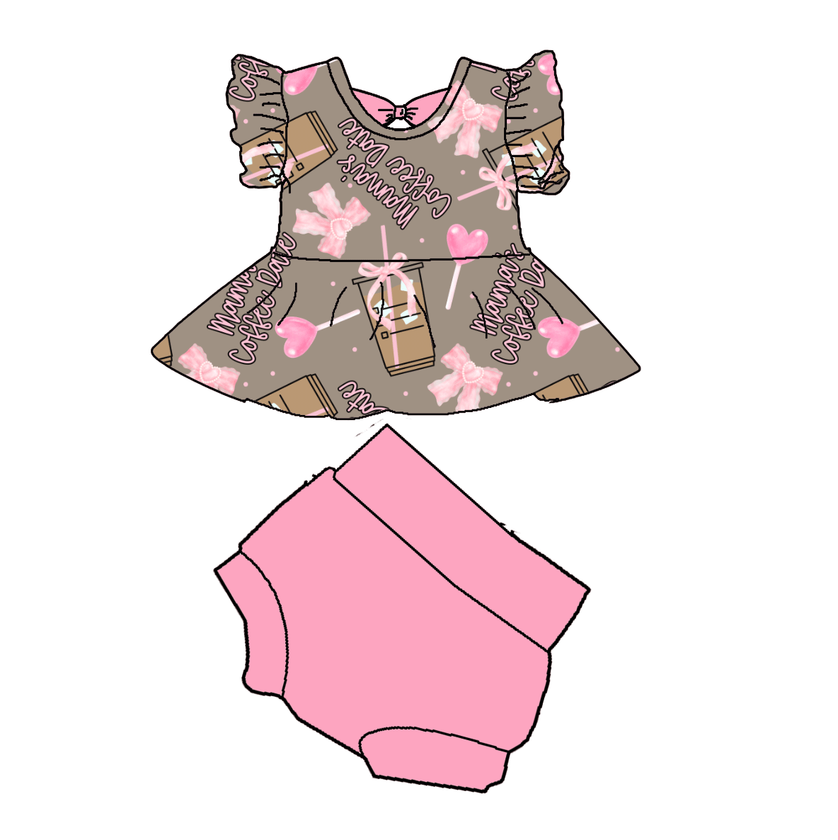 Sips & Snuggles Bamboo Childrens 2t-8y Dress & Peplum Sets