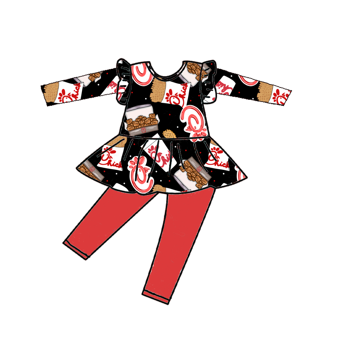 Fil-A Fan Bamboo Youth 9y to 15y Dresses & Peplum Sets