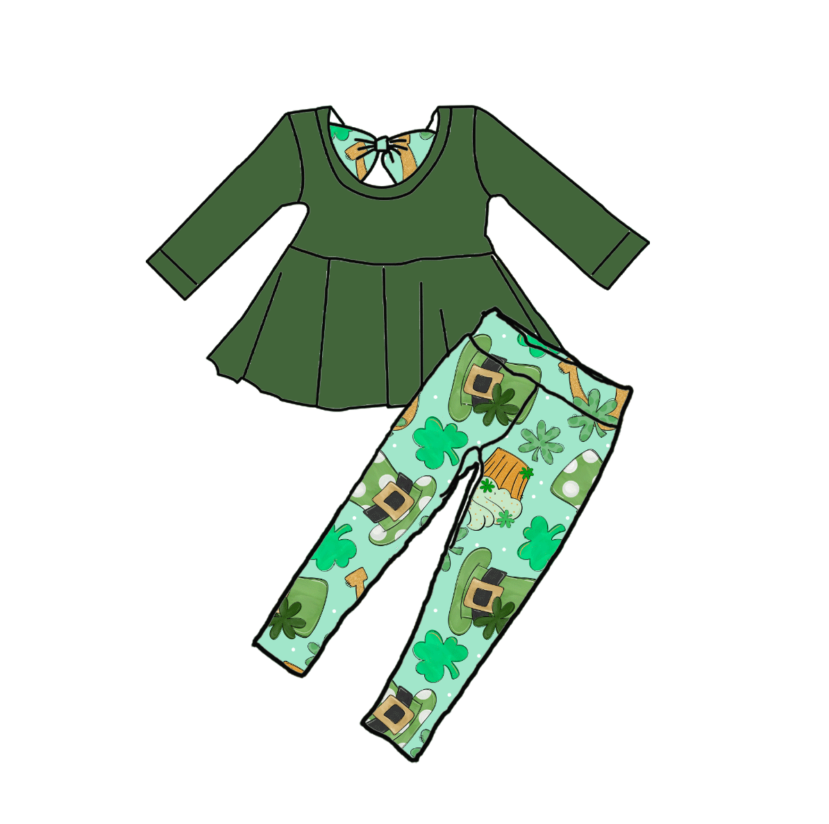 Clover & Charms Bamboo Childrens 2t-8y Dress & Peplum Sets