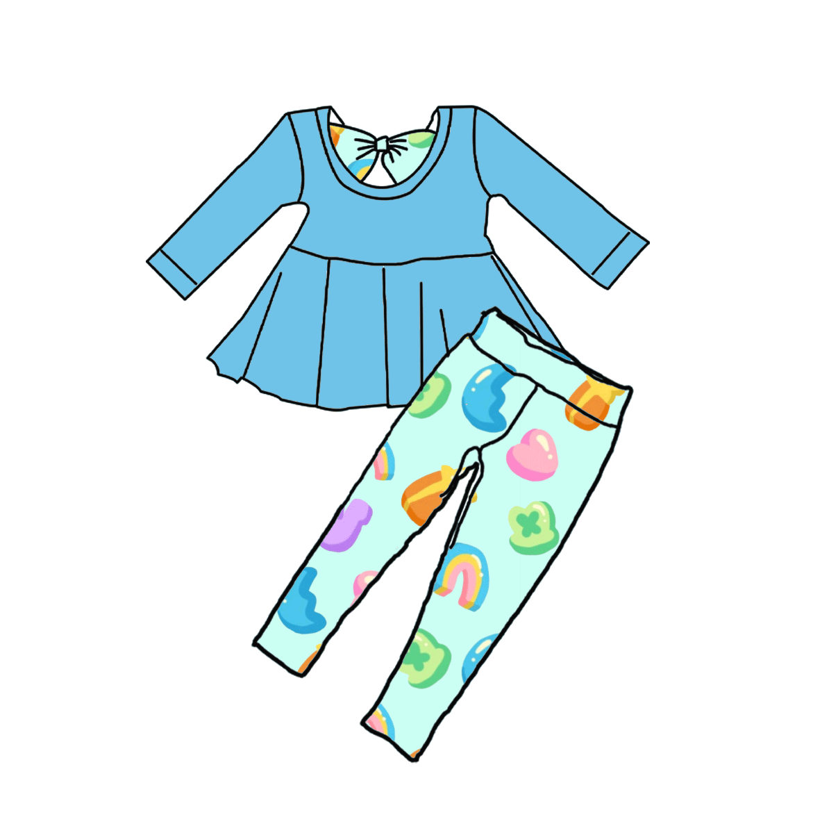 Magically Lucky Bamboo Childrens 2t-8y Dress & Peplum Sets
