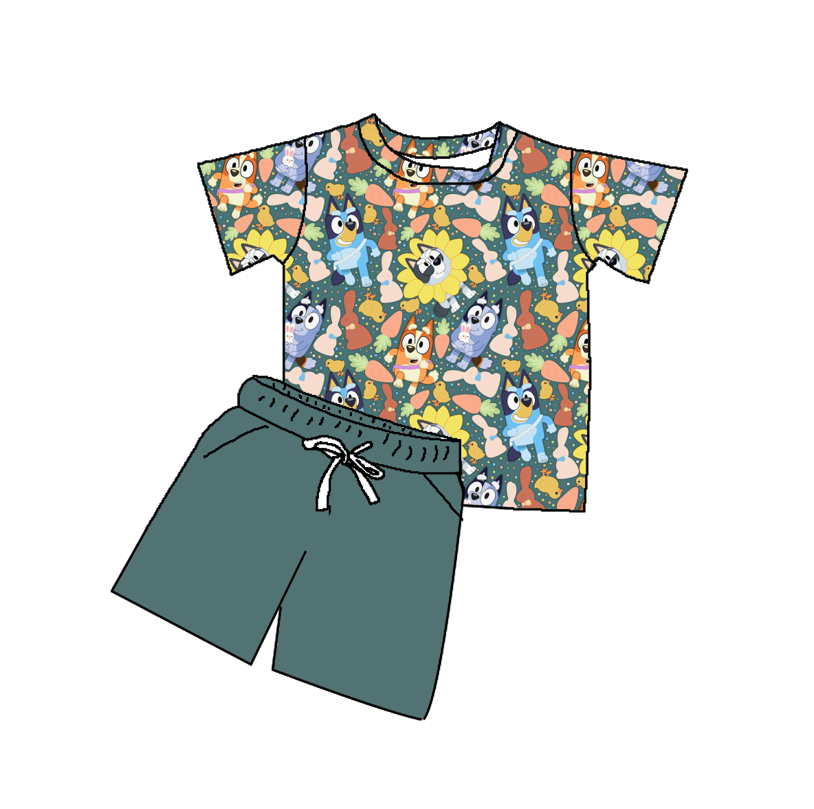 Hoppy Heeler Holiday Bamboo Youth 9y to 15y 2pc Sets