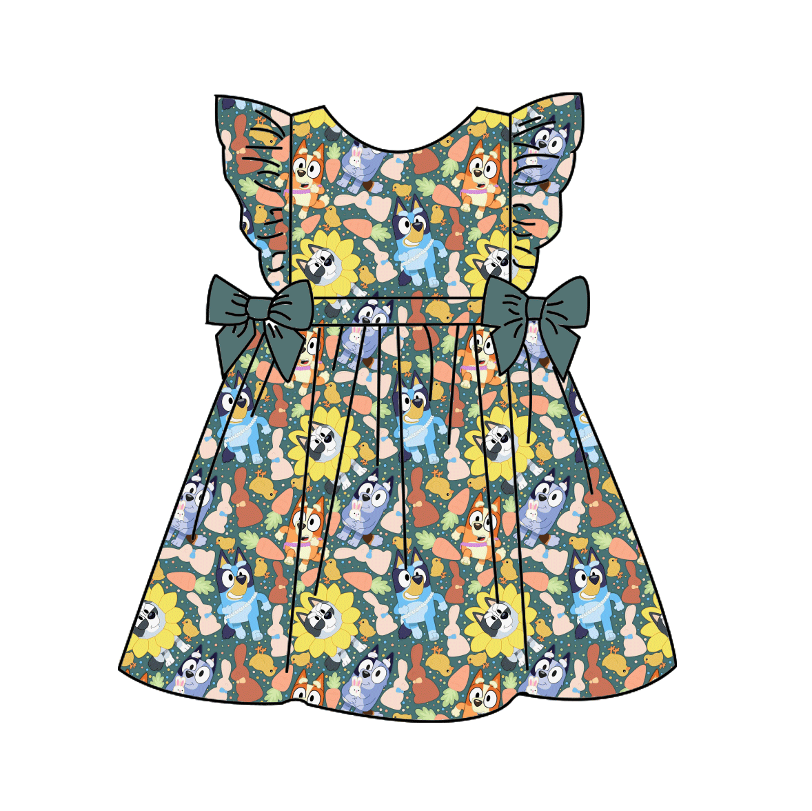 Hoppy Heeler Holiday Bamboo Youth 9y to 15y Dresses & Peplum Sets