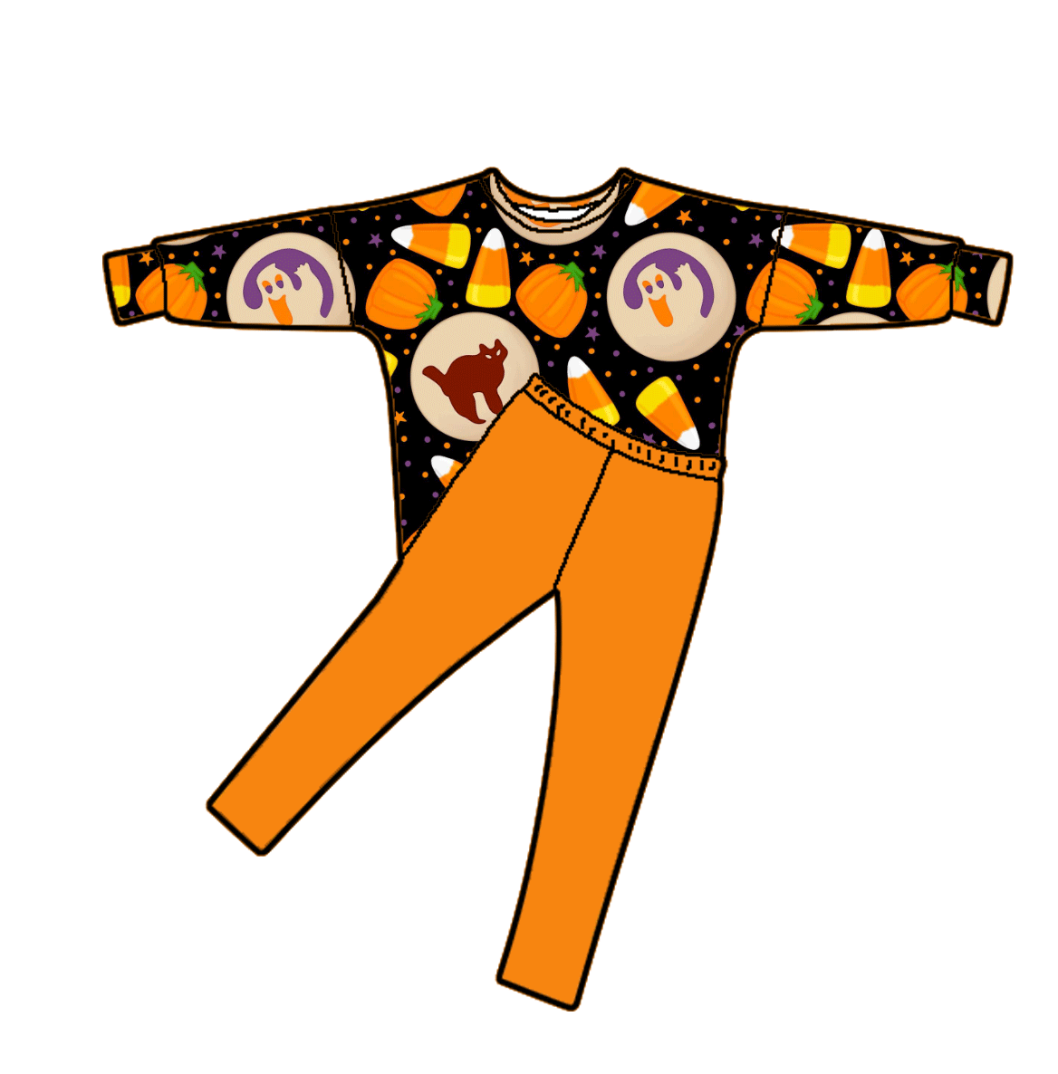 Trick or Treat Bamboo Oversized Long Sleeve Lounge Set