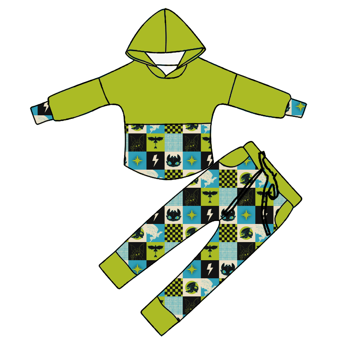 Night Fury Whispers Bamboo Youth 9y to 15y 2pc Sets