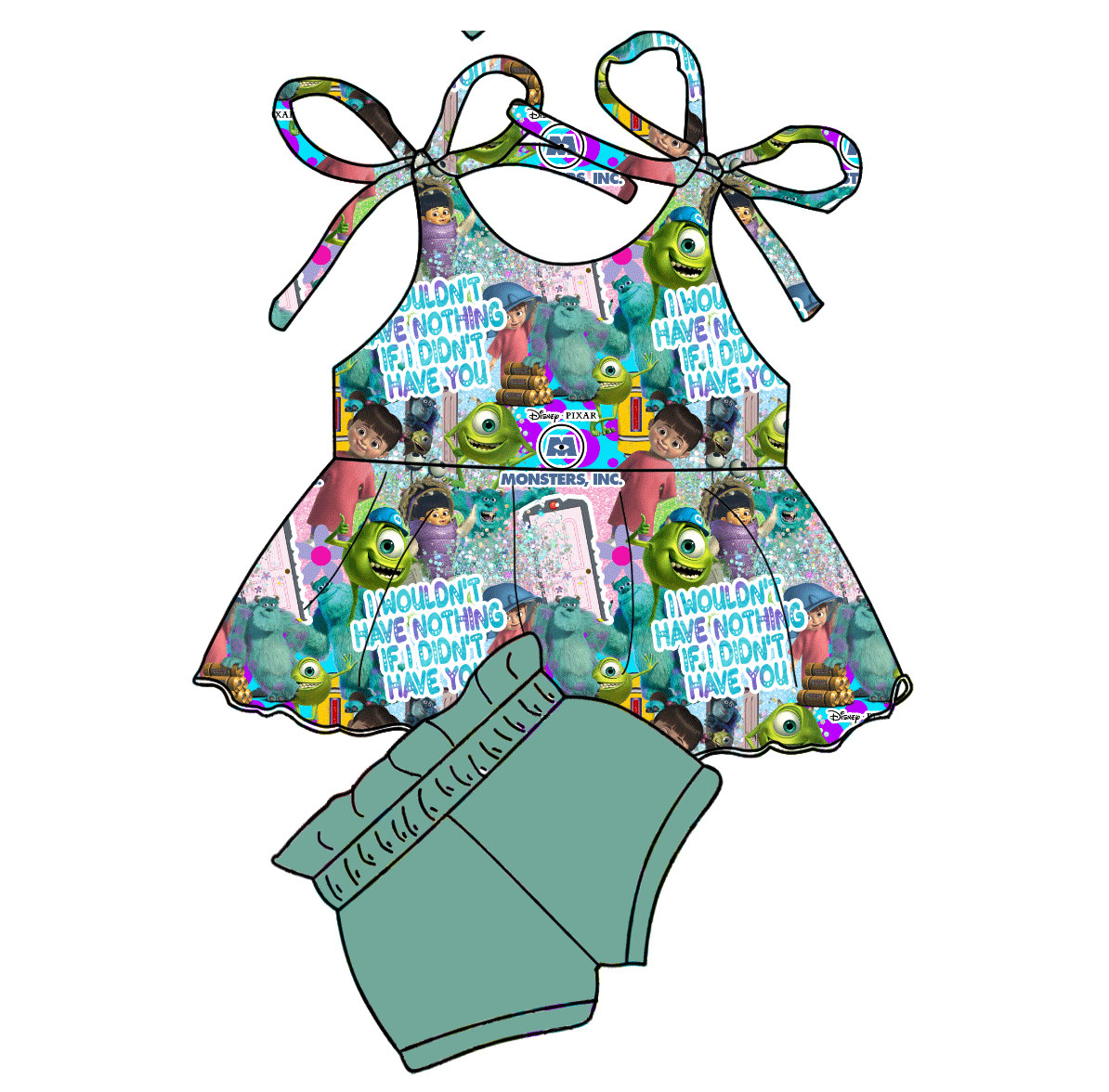 Monstrously Cute Bamboo Infants Newborn to 18m Dresses & Peplum Sets