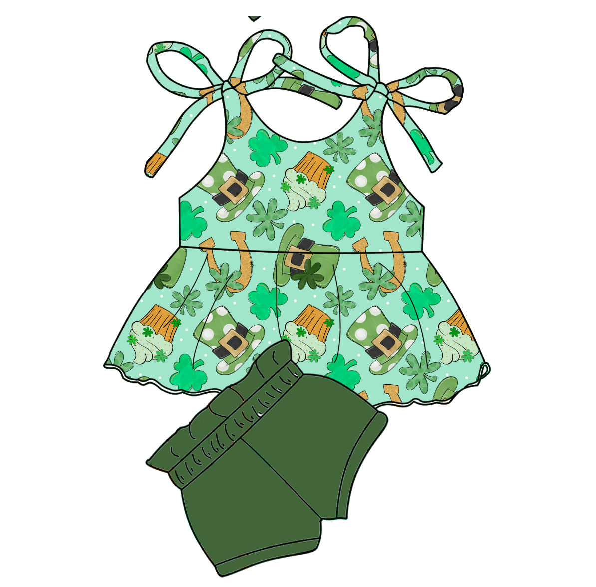 Clover & Charms Bamboo Childrens 2t-8y Dress & Peplum Sets