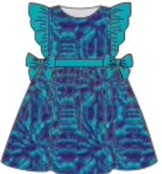 Aqua Ripple Bamboo Infants Newborn to 18m Dresses & Peplum Sets
