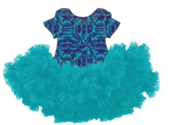 Aqua Ripple Bamboo Childrens 2t-8y Dress & Peplum Sets