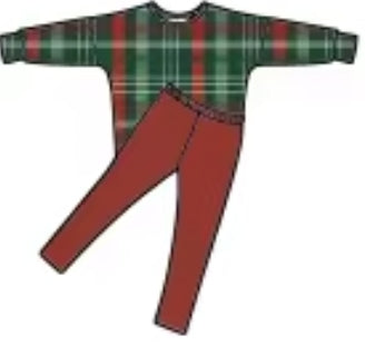 Jolly Plaid Bamboo Infants Newborn to 18m PJ's & Lounge Sets
