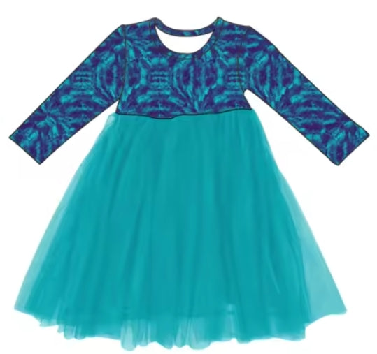 Aqua Ripple Bamboo Youth 9y to 15y Dresses & Peplum Sets