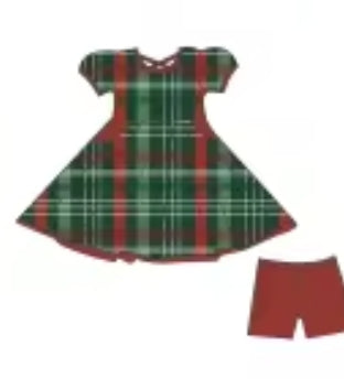 Jolly Plaid Bamboo Childrens 2t-8y Dress & Peplum Sets